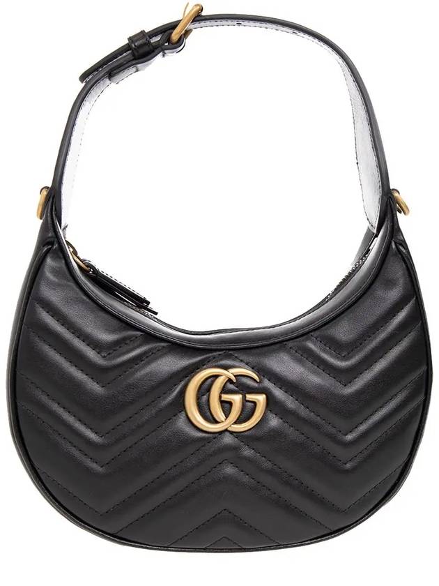 GG Marmont Half Moon Mini Bag Black - GUCCI - BALAAN 4