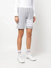 Seesucker Loopback 4 Bar Stripe Shorts Light Grey - THOM BROWNE - BALAAN 5