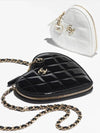 Mini Bag with Chain Patent Calfskin Resin Gold Metal Black White - CHANEL - BALAAN 7