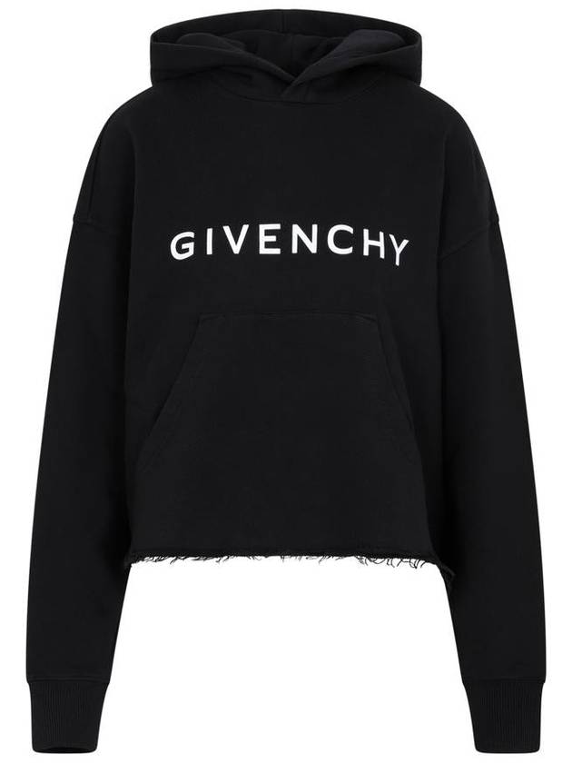 Women's Archetype Crop Fleece Hoodie Black - GIVENCHY - BALAAN 2