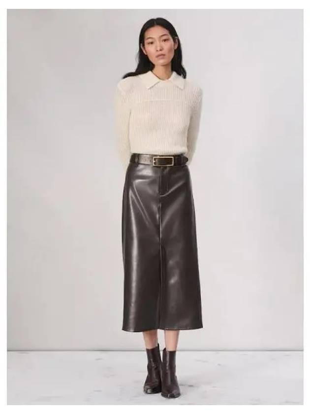 Rag Bone Women s Rayne Faux Leather Midi Skirt Dark Brown Domestic Product GM0024090678503 - RAG & BONE - BALAAN 1