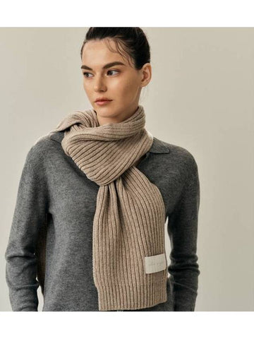 Mini Wool Knit Muffler Oatmeal - WHITE PROJECT - BALAAN 1