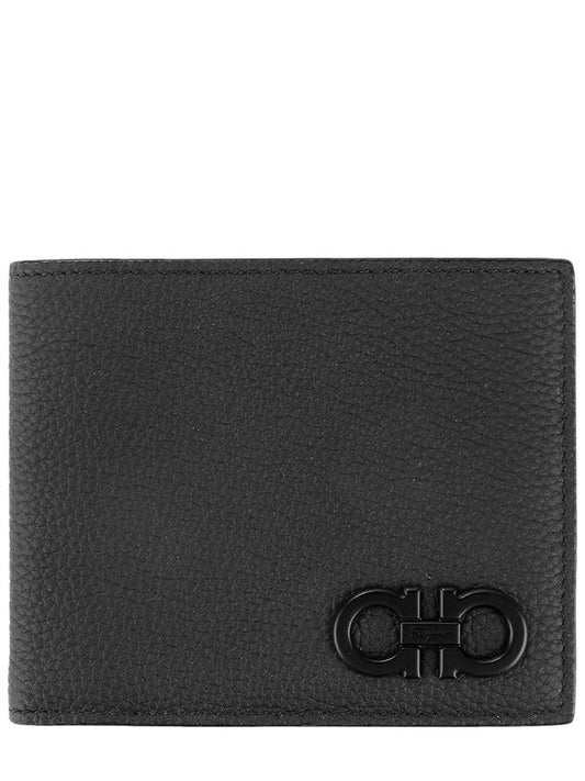 Gancini Logo Half Wallet Black - SALVATORE FERRAGAMO - BALAAN 2