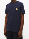 Chillax Fox Patch Classic Short Sleeve T-Shirt Navy - MAISON KITSUNE - BALAAN 4