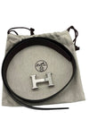 Reversible Leather Strap 32mm Belt Black - HERMES - BALAAN 4