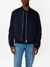 Embroidered Heart Logo Cotton Satin Bomber Jacket Nautic Blue - AMI - BALAAN 6