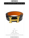 H Buckle Reversible 32mm Leather Belt Noir Orange - HERMES - BALAAN 3