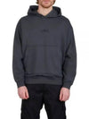 Cotton Fleece Embroidered Logo Hoodie Steel Grey - STONE ISLAND - BALAAN 2