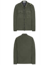 Waffen Patch Shirt Zip-up Jacket Khaki - STONE ISLAND - BALAAN.