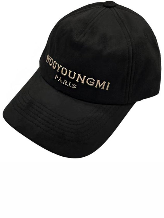 Suede Embroidered Logo Ball Cap Black - WOOYOUNGMI - BALAAN 2