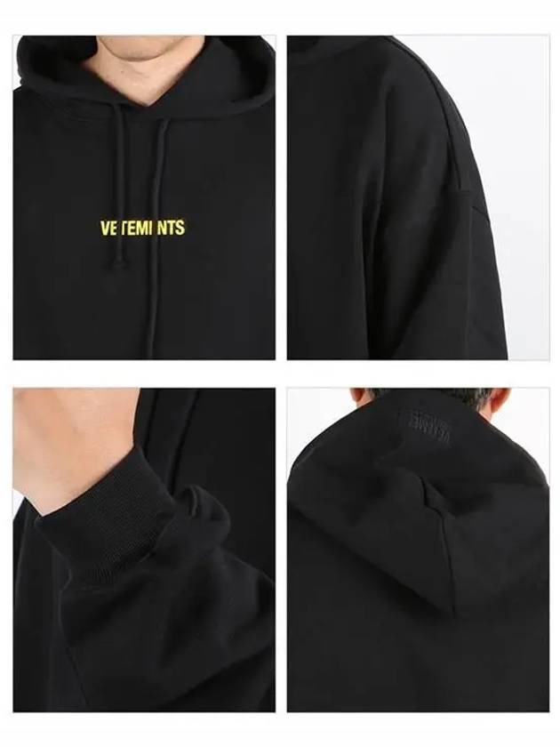 Neon Logo Label Hoodie Black - VETEMENTS - BALAAN 4