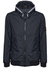 Garment Dyed Crinkle Reps Nylon Primaloft TC Down Jacket Navy - STONE ISLAND - BALAAN 1