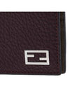 Baguette Leather Half Wallet Burgundy - FENDI - BALAAN 7