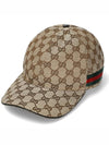 Original GG Web Supreme Canvas Baseball Ball Cap Beige Ebony - GUCCI - BALAAN 2