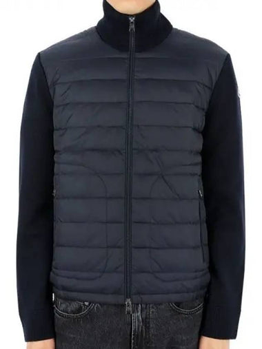 Men s High Neck Knit Padded Jacket Navy 9B50700 A9341 777 1141020 - MONCLER - BALAAN 1