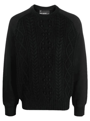 Men's Hybrid Knit Top Black - NEIL BARRETT - BALAAN 1