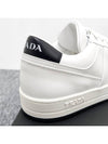 Downtown Triagle Logo Leather Low Top Sneakers White - PRADA - BALAAN 11