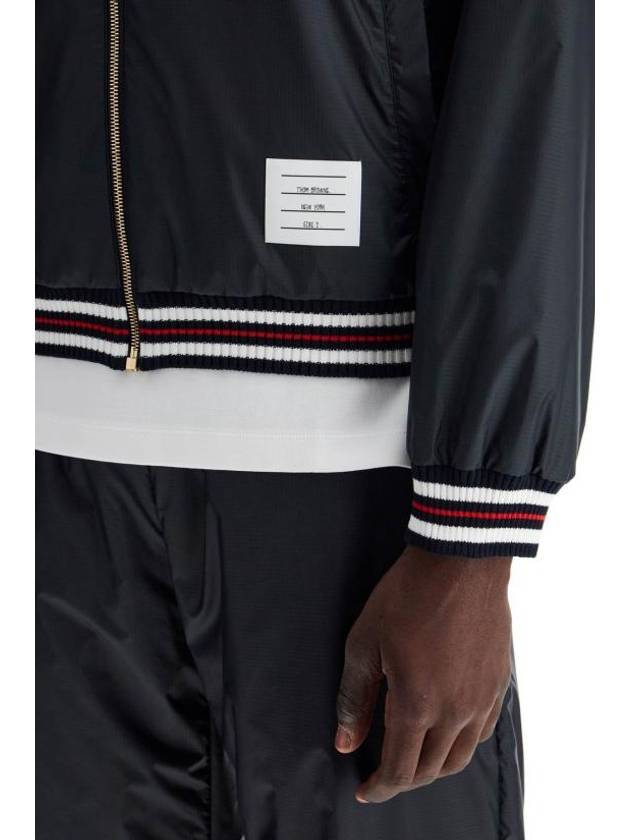 Logo Patch Ripstop Track Jacket Navy - THOM BROWNE - BALAAN 5