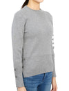 4-Bar Milano Stitch Crew Neck Knit Top Light Grey - THOM BROWNE - BALAAN 4