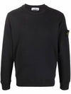 Waffen Patch Cotton Sweatshirt Black - STONE ISLAND - BALAAN 1