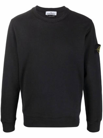 Waffen Patch Cotton Sweatshirt Black - STONE ISLAND - BALAAN 1