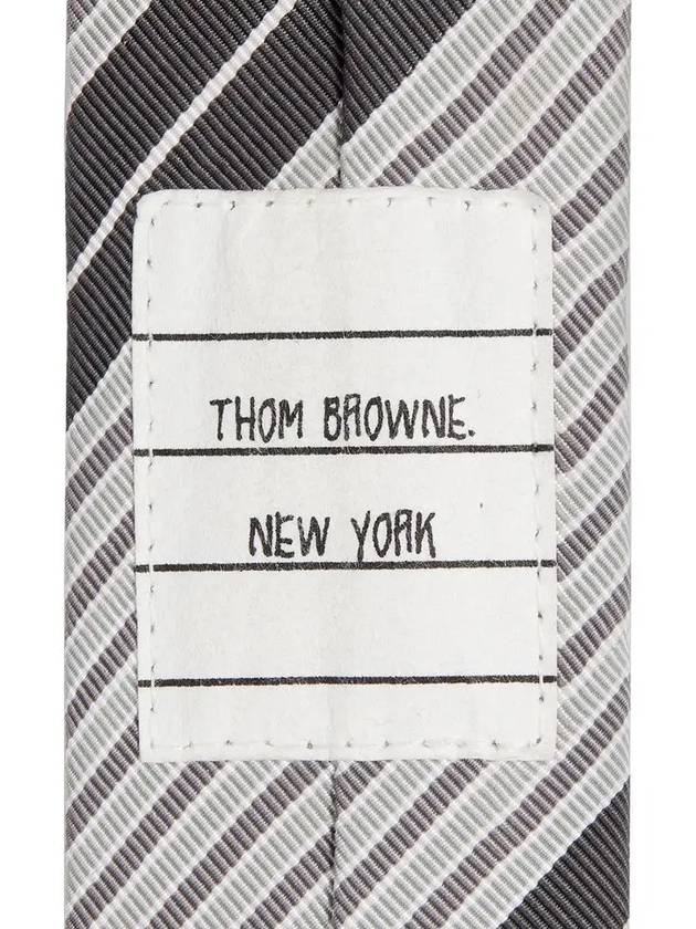 jacquard wrap stripe tie gray - THOM BROWNE - BALAAN.