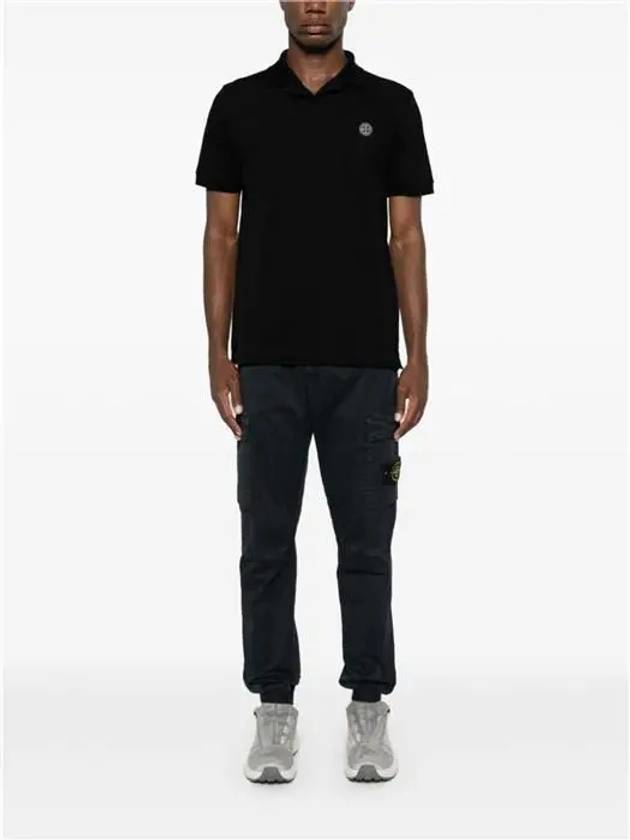 Logo Patch Polo Shirt Black - STONE ISLAND - BALAAN 3