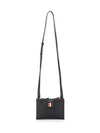 Document Holder Pebble Grain Leather Mini Cross Bag Black - THOM BROWNE - BALAAN 6