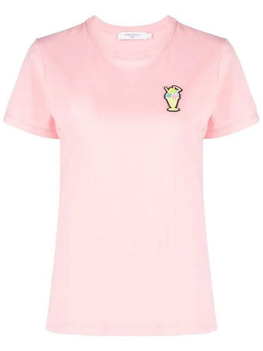 Ice Cream Patch Short Sleeve T-Shirt Pink - MAISON KITSUNE - BALAAN 1