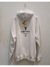 Embroidered Flame Logo Hoodie White - BALENCIAGA - BALAAN 8