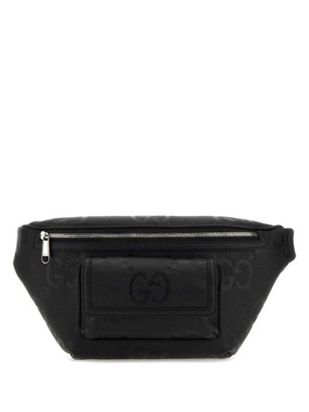 Jumbo GG Monogram Leather Belt Bag Black - GUCCI - BALAAN 2