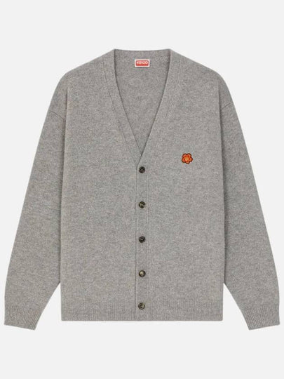 Boke Flower Crest Cardigan Pearl Grey - KENZO - BALAAN 2