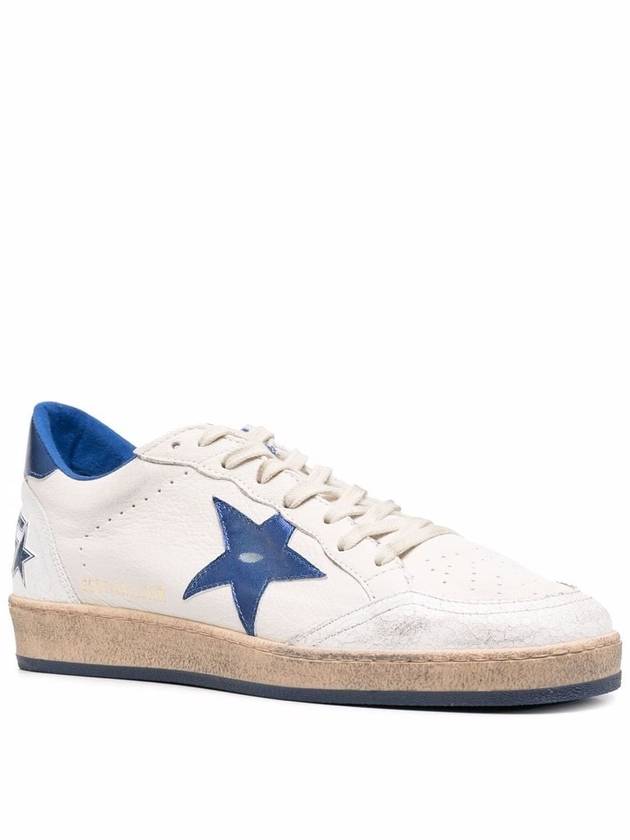 Men's Blue Tab Blue Star Low Top Sneakers White - GOLDEN GOOSE - BALAAN 3