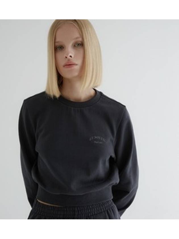 Luster Signature Crop Sweat Shirt Charcoal - LE SOLEIL MATINEE - BALAAN 3