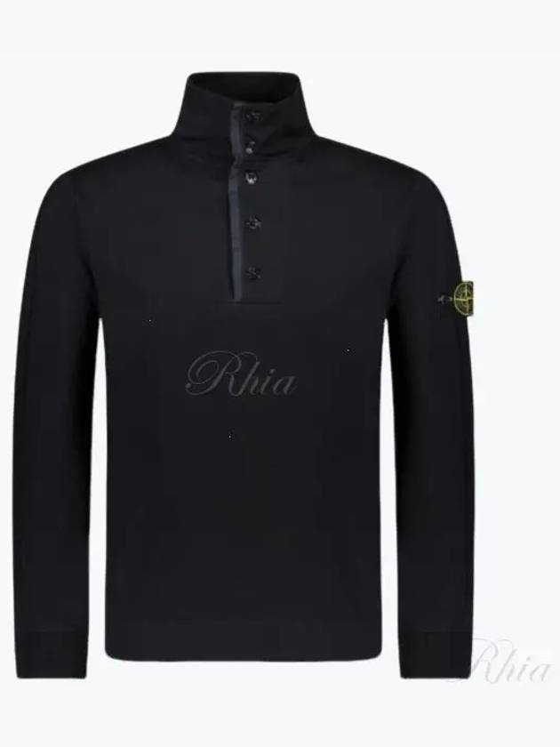 Compass Patch Cotton Fleece Polo Knit Top Navy - STONE ISLAND - BALAAN 2