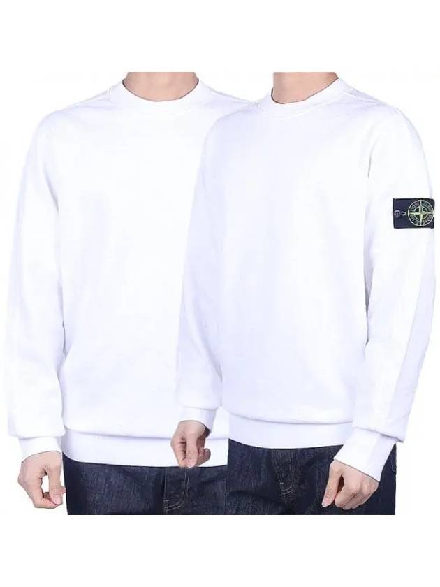 Cotton Crew Neck Sweatshirt White - STONE ISLAND - BALAAN 2