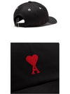 Embroidered Heart Logo Ball Cap Black - AMI - BALAAN 6