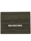 Crocodile Logo Card Wallet Green - BALENCIAGA - BALAAN 1