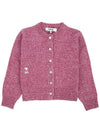 Kids Logo Embroidered Knit Cardigan Pink 4SBM14CARA 300 8 10 - DIOR - BALAAN 3