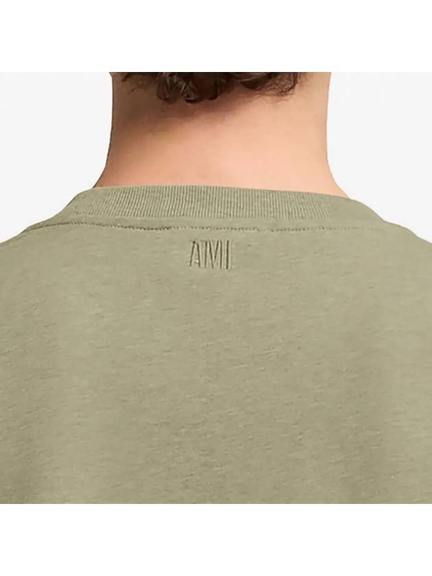 Small Heart Logo Boxy Fit Short Sleeve T-Shirt Heather Sage - AMI - BALAAN 5