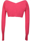 La Maille Pralu Micro Charm Logo Cardigan Pink - JACQUEMUS - BALAAN 4