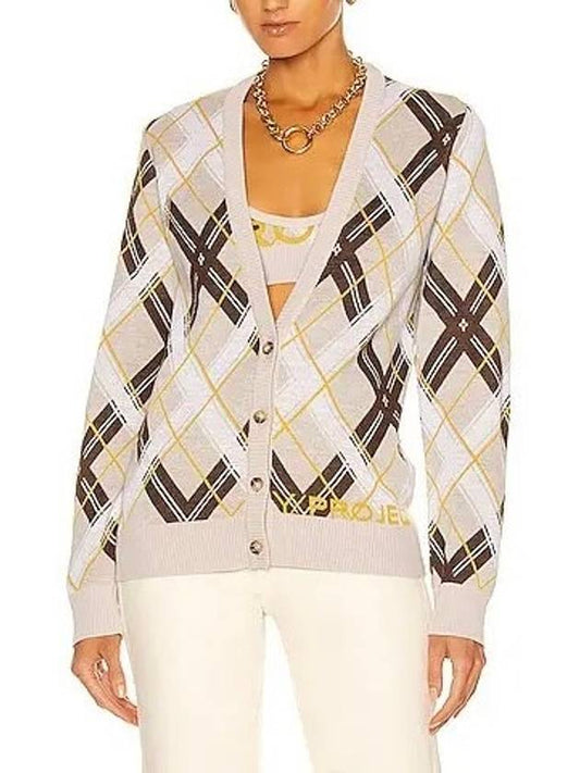 Women's Argyle Cardigan WMCARDIGAN6 - Y/PROJECT - BALAAN 1