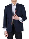 Typewriter Cloth Grosgrain Placket Sport Jacket Navy - THOM BROWNE - BALAAN 4