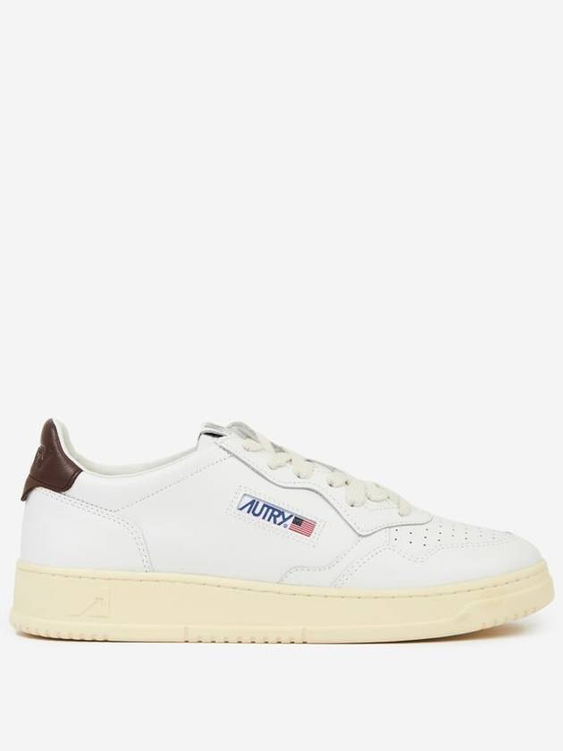 Men's Medalist Leather Low Top Sneakers Brown White - AUTRY - BALAAN 2