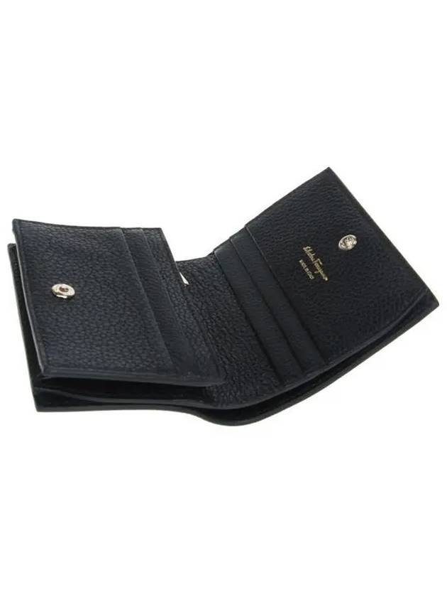 Gancini Logo Half Wallet Black - SALVATORE FERRAGAMO - BALAAN 7