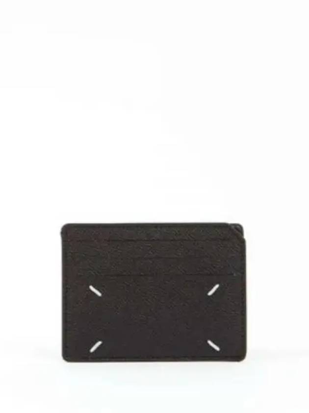 Stitched Leather Card Wallet Black - MAISON MARGIELA - BALAAN 2