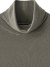 Wool silky roll neck t shirt ash khaki - NOIRER - BALAAN 4