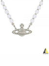 Platinum White Opal Crystal Necklace Silver - VIVIENNE WESTWOOD - BALAAN 2