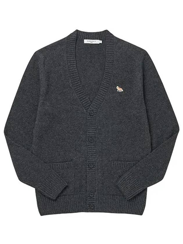 Baby Fox Patch Cosy Cardigan Dark Grey - MAISON KITSUNE - BALAAN 3