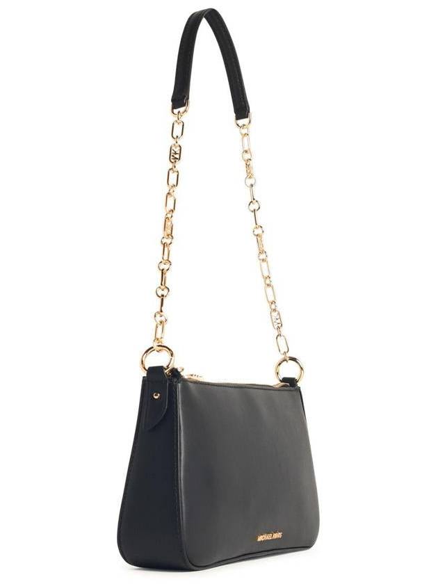 Empire Medium Leather Chain Link Shoulder Bag Black - MICHAEL KORS - BALAAN 3